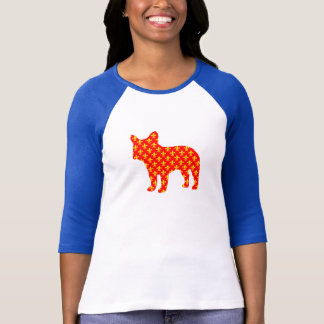 Camiseta T-shirt fluer de lis da silhueta do buldogue