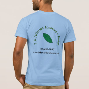 Camiseta T-shirt - folha verde com texto curvado