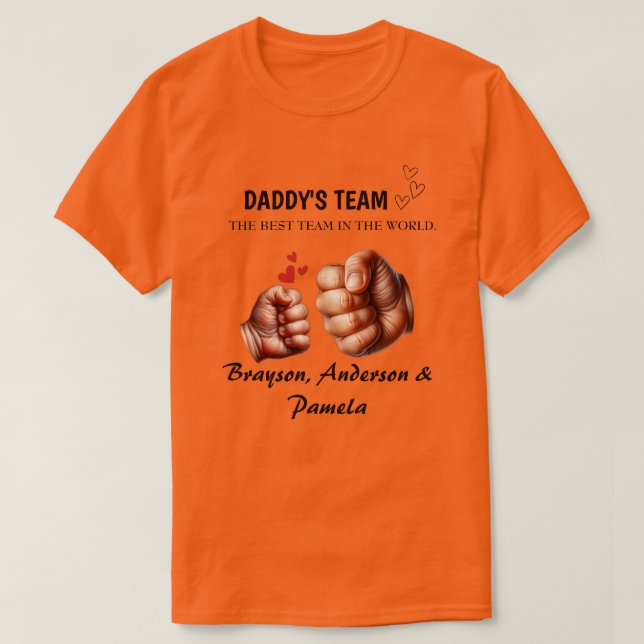 Camiseta T-shirt for dad,  daddy's team, father's day (Frente do Design)