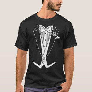 Camiseta T-shirt formal do smoking de Tailcoat do laço