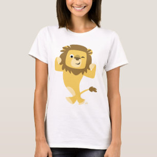 Camiseta T-shirt forte bonito das mulheres do leão dos