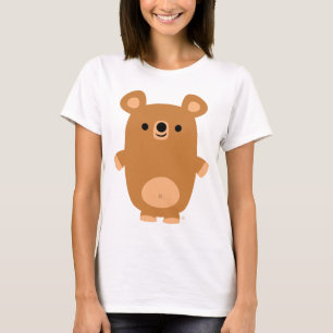Camiseta T-shirt forte bonito das mulheres do urso dos