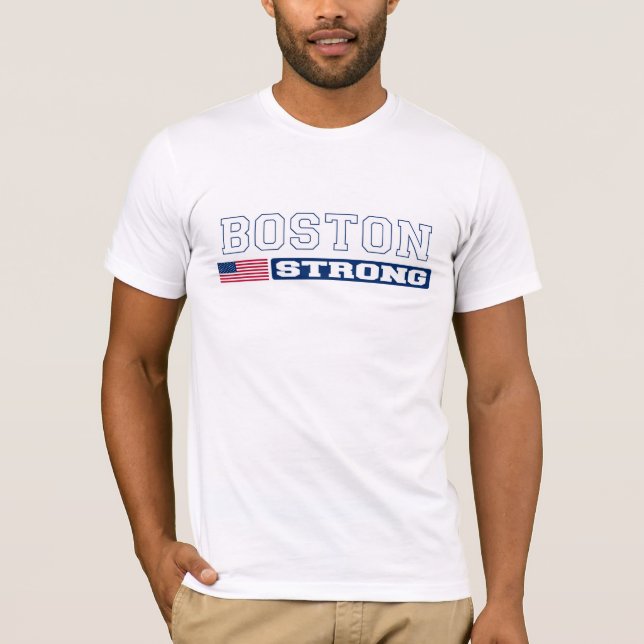 Camiseta T-shirt FORTE da bandeira de BOSTON E.U. (Frente)