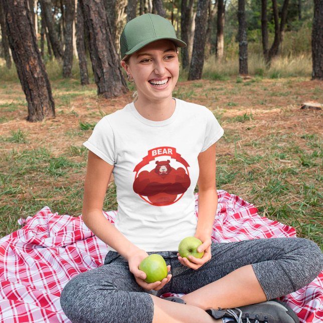 Camiseta T-Shirt Forte do Urso Vermelho (Criador carregado)