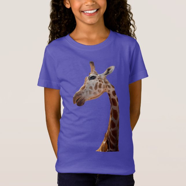 Camiseta T-Shirt Fotografia de Girafa Divertida (Frente)
