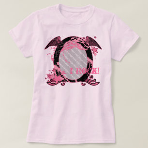 Camiseta T-shirt fotográfica personalizável, cor-de-rosa