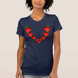Camiseta T-shirt fresco da colar da morango