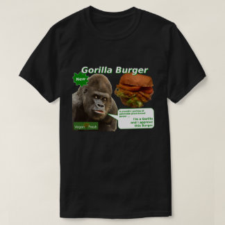 Camiseta T-shirt fresco do hamburguer do gorila do Vegan