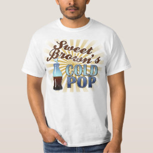 Camiseta T-shirt frio do estilo do vintage do pop de Brown