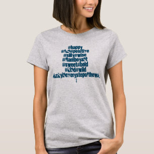 Camiseta T-shirt Funky azul selvagem positivo feliz de