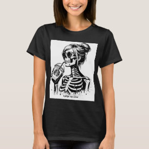 CAMISETA T-SHIRT FUNNY MAMAN SKELETON