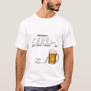 Camiseta T-Shirt Funny Workweek Evolution Beer