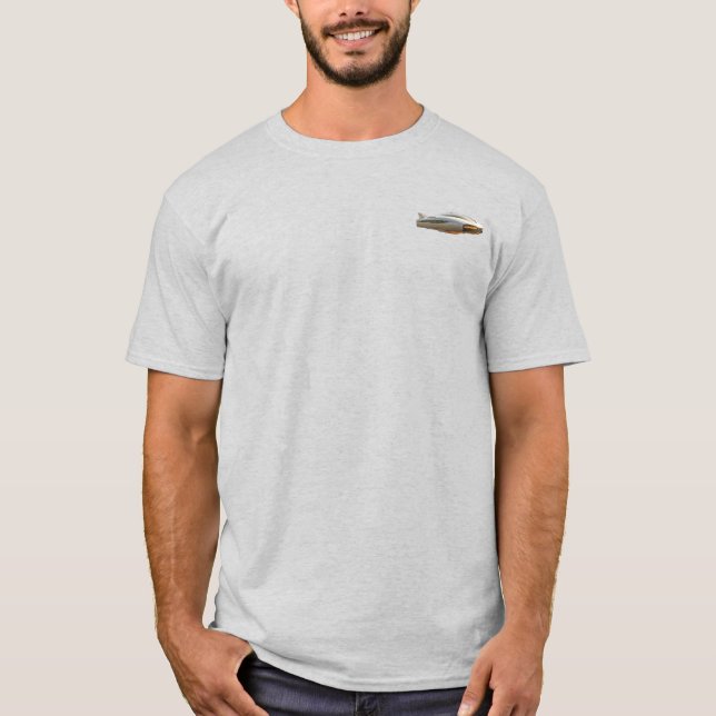 Camiseta T-shirt futurística com carro voador (Frente)