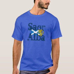Camiseta T-shirt gaélico livre alba do leão de Saor