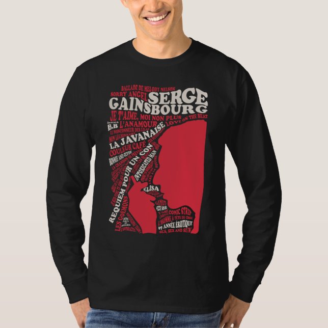 Camiseta T-shirt Gainsbourg - discographie (Frente)