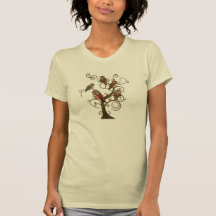 Camiseta T-shirt gasto da árvore da coruja