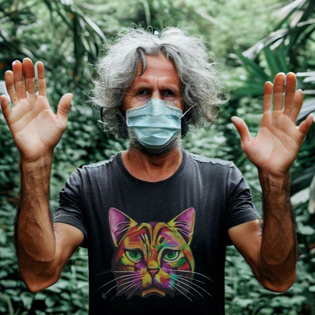 Camiseta T-Shirt Gatinho Triste Colorida (Criador carregado)