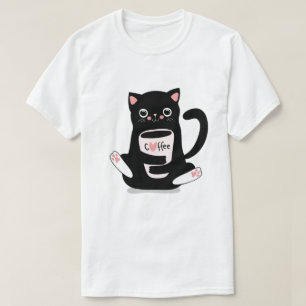 Camiseta T-Shirt Gato De Café Bonito