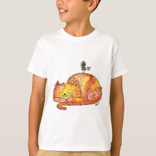Camiseta T-Shirt Gato De Gato De Cama