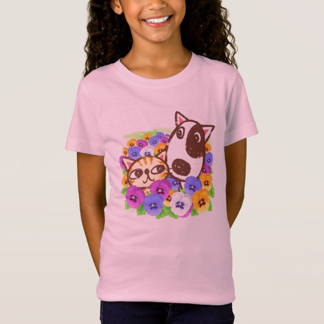 Camiseta T-Shirt Gato e Cachorro (Frente)
