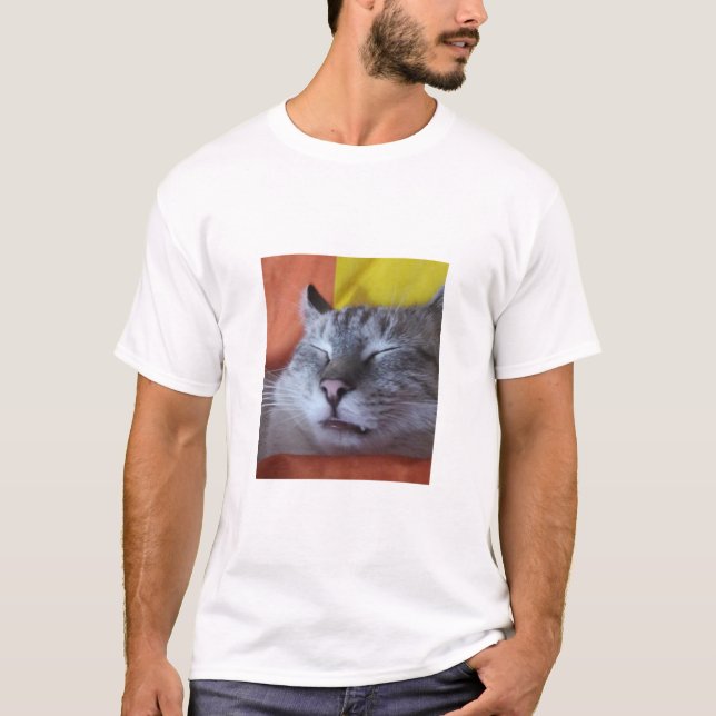 Camiseta T-Shirt Gato Engraçado (Frente)
