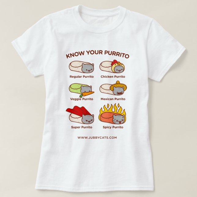 Camiseta T-SHIRT Gato Engraçado - CONHEÇA O SEU PURRITO (Frente do Design)