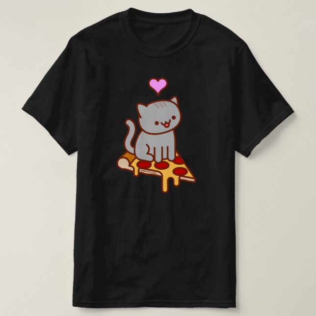 Camiseta T-SHIRT Gato Engraçado PIZA CAT (Frente do Design)