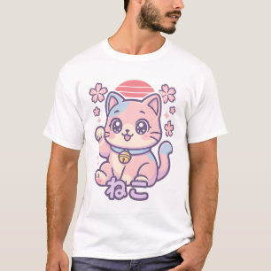 Camiseta T-Shirt Gato Gato Kawaii - Topo do Streetwear
