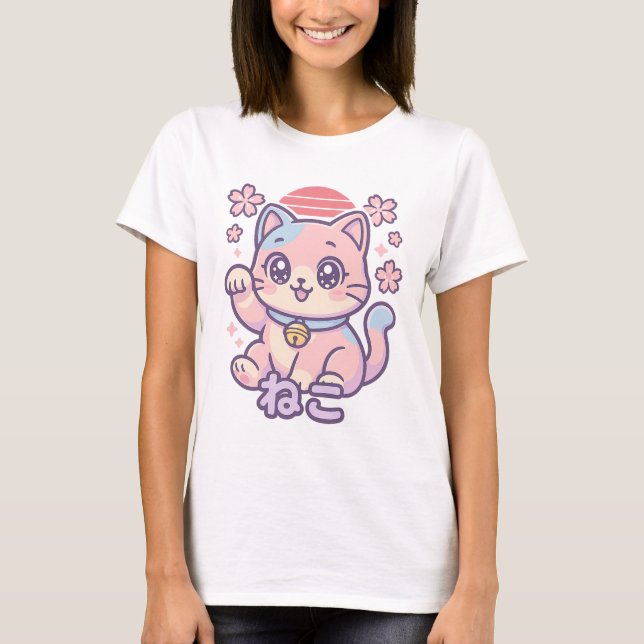 Camiseta T-Shirt Gato Gato | Kawaii - Topo do Streetwear (Frente)