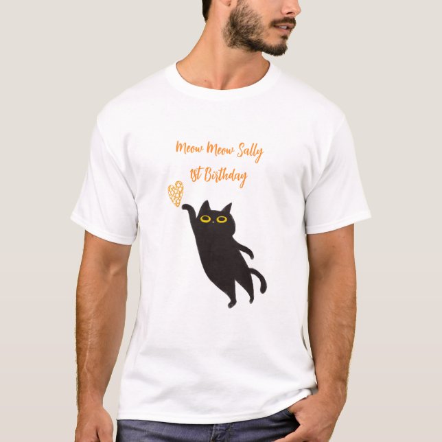 Camiseta T-Shirt Gato Negro (Frente)
