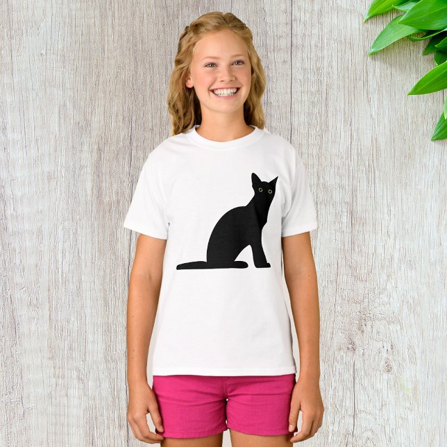 Camiseta T-Shirt Gato Silhouette Girls (Criador carregado)