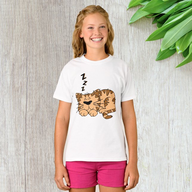 Camiseta T-Shirt Gato Sleeping Girls (Criador carregado)