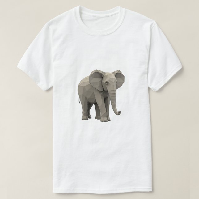 Camiseta T-shirt geométrica do elefante (Frente do Design)