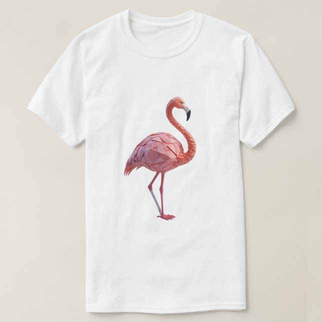 Camiseta T-shirt Geométrica Flamingo (Frente do Design)