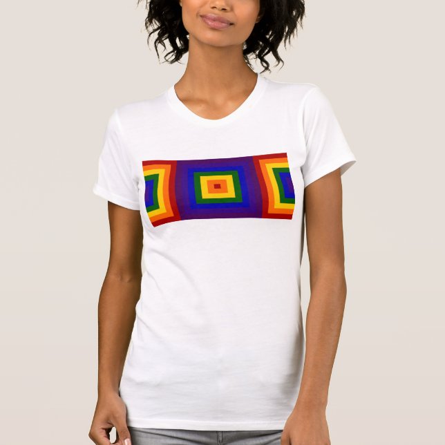 Camiseta T-shirt Geométrica Rainbow Squares (Frente)