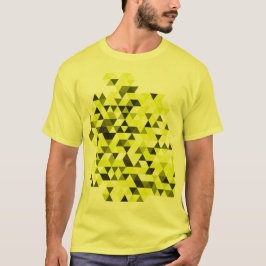 Camiseta T-shirt geométrico amarelo do teste padrão dos