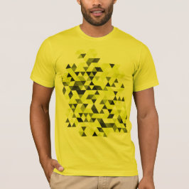 Camiseta T-shirt geométrico amarelo do teste padrão dos