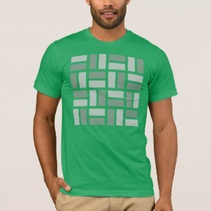 Camiseta T-shirt geométrico de Basketweave no verde e nas