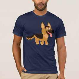 Camiseta T-Shirt German shepherd Cachorro de Cartoon Bonito