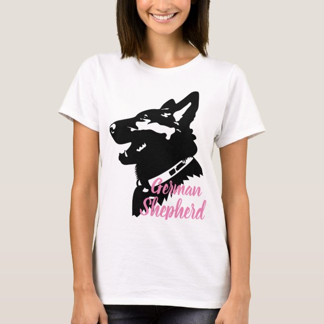 Camiseta T-Shirt German shepherd para mulheres (Frente)