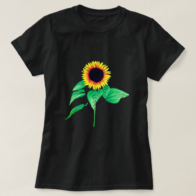 Camiseta T-Shirt Girassol Amarelo (Frente do Design)