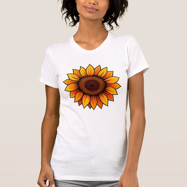 Camiseta T-Shirt girassol vibrante - para mulheres (Frente)