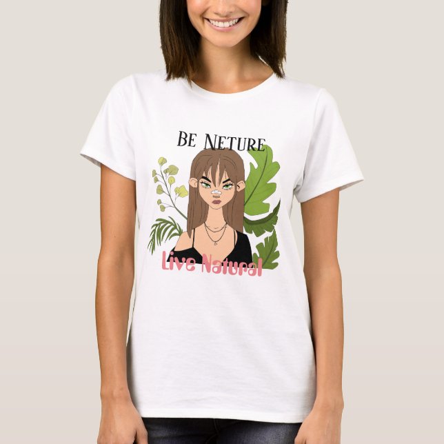 camiseta t-shirt girl nature planta  (Frente)