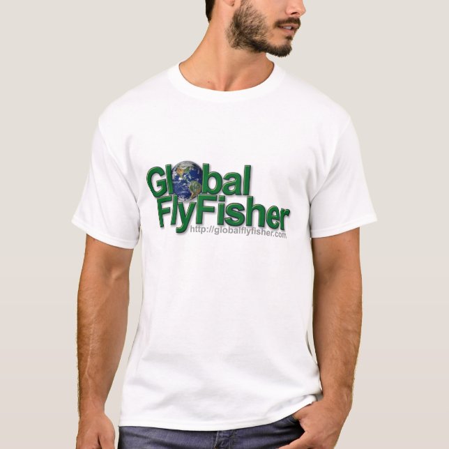 Camiseta T-shirt global do logotipo de FlyFisher (Frente)