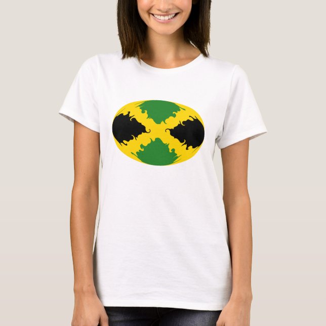 Camiseta T-shirt Gnarly da bandeira de Jamaica (Frente)