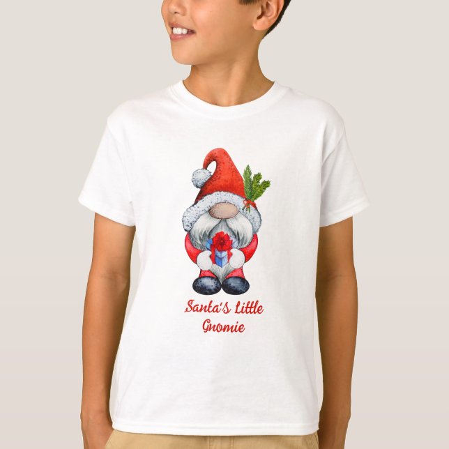 Camiseta T-Shirt Gnomie Red Boy papai noel (Frente)
