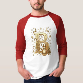 Camiseta T-Shirt Gold Letter B Luxury Snowman Raglan 3/4