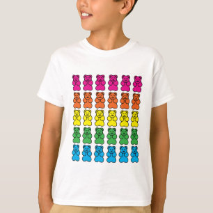 Camiseta T-shirt gomoso dos ursos do arco-íris