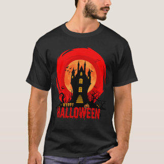 Camiseta T-Shirt Gothic Full Moon T-Shirt Haunted Castle