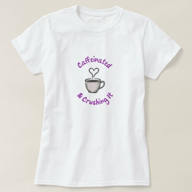 Camiseta t-shirt gráfica casual - amantes do café (Frente do Design)